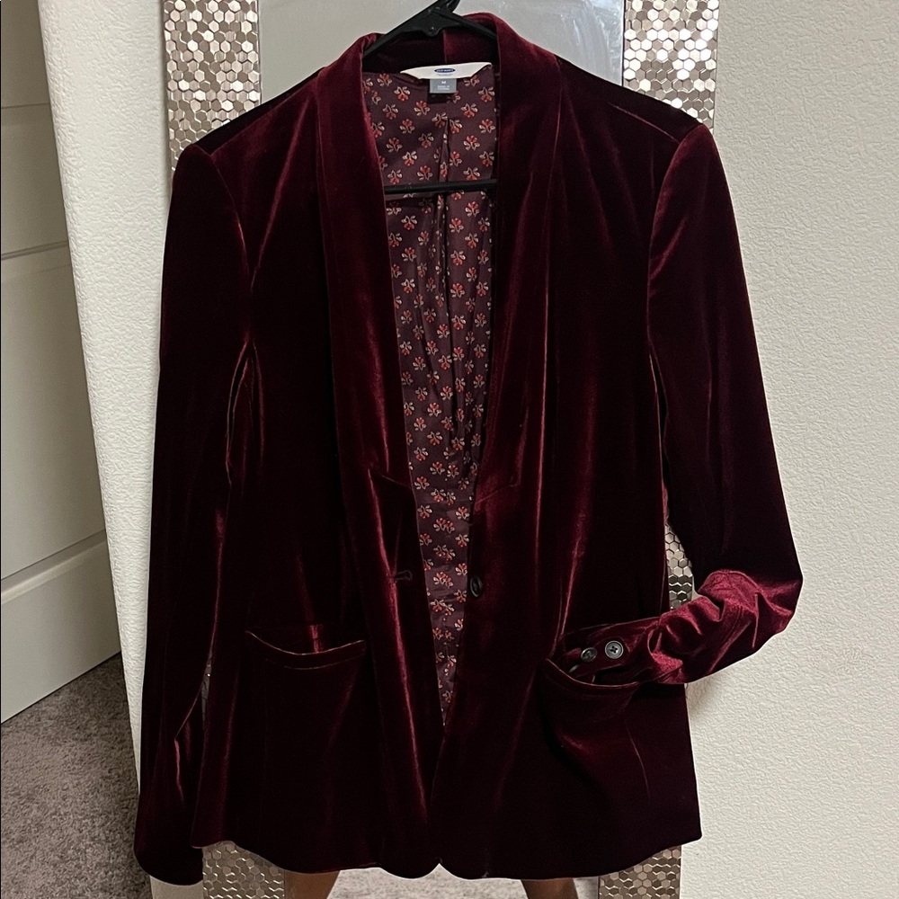 Old Navy Velvet Maroon Blazer